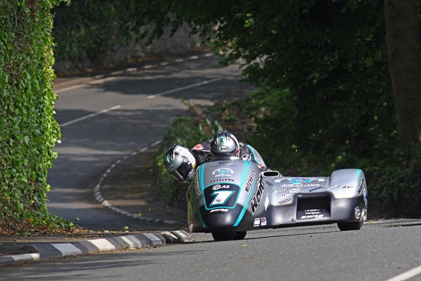 Ben and Tom Birchall cornering at the Isle of Man TT