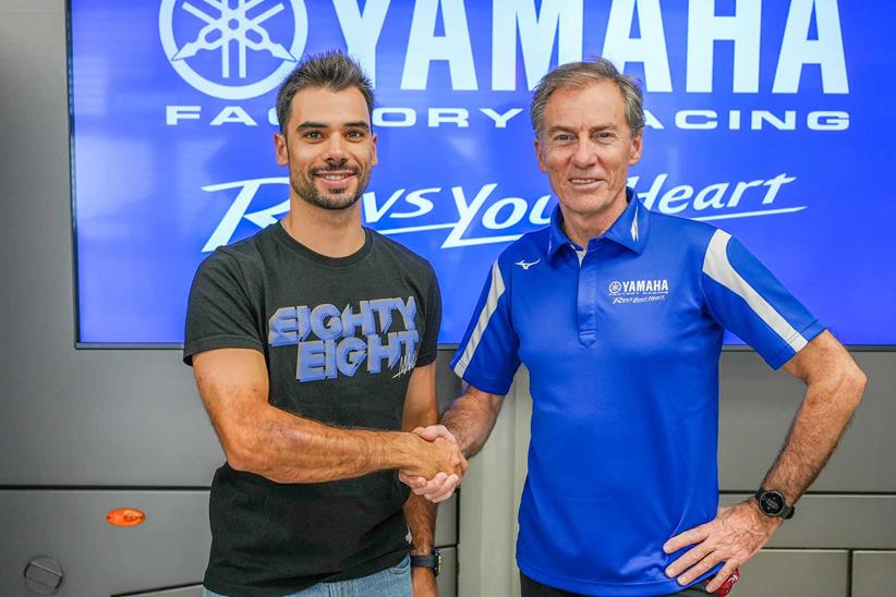 Miguel Oliveira with Yamaha Managing Director Lin Jarvis