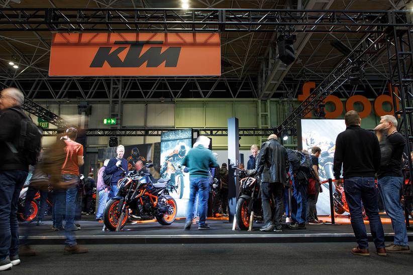 Fans on the KTM stand at Motorcycle Live