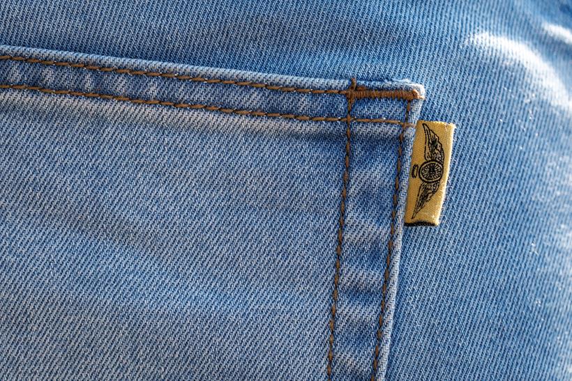 Roadskin Tyrian Jeans logo label