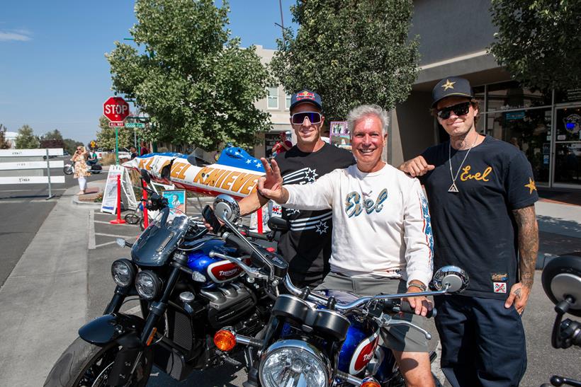 Robbie Maddison with Kelly Knievel and Colby Raha