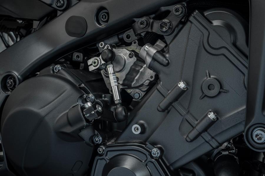 2024-on Yamaha MT-09 Y-AMT detailed shot of the clutch'less system right hand side