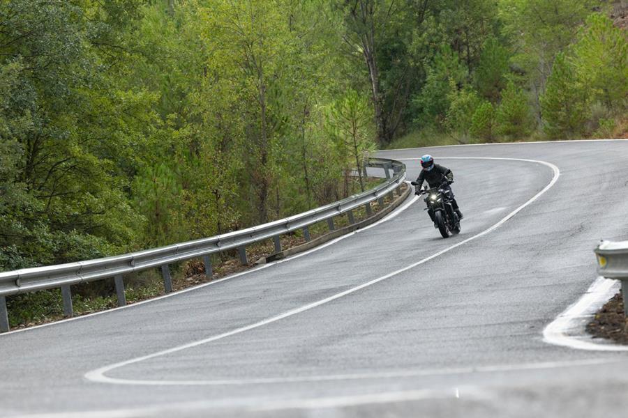 2024-on Yamaha MT-09 Y-AMT riding down the road