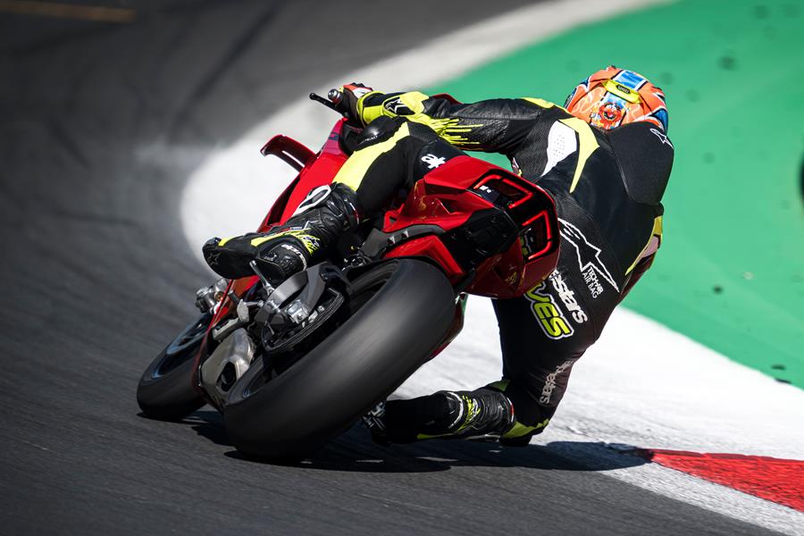 Ducati Panigale V4S rear track action