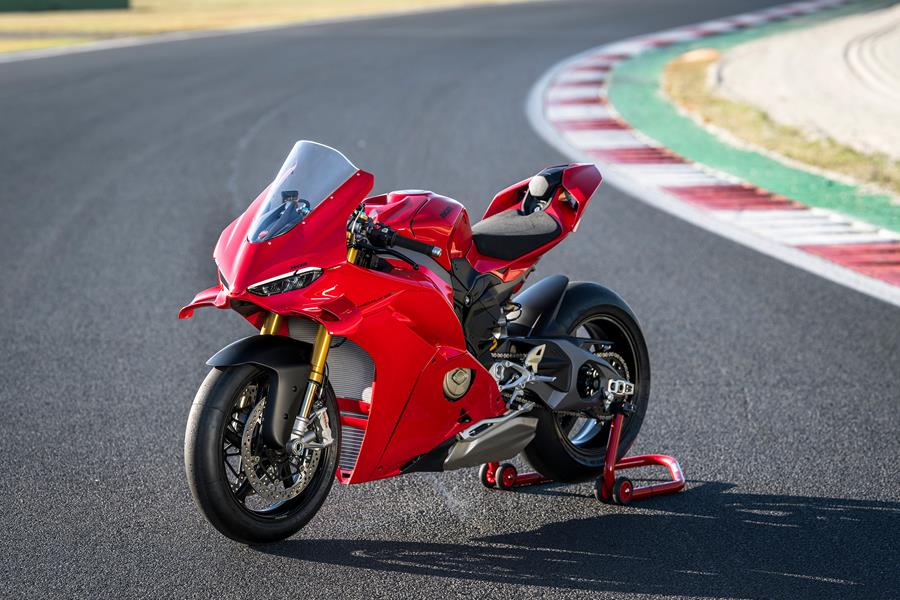 Ducati Panigale V4S on paddock stand