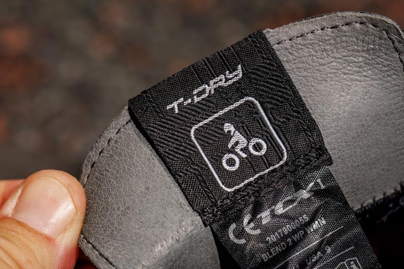 Close up of the CE label on the TCX Blend 2 WP Ladies Boots