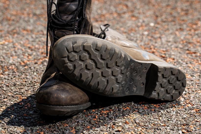 Wide angle shot of the TCX Blend 2 WP Ladies Boots, showcasing the Ground-Trax soles