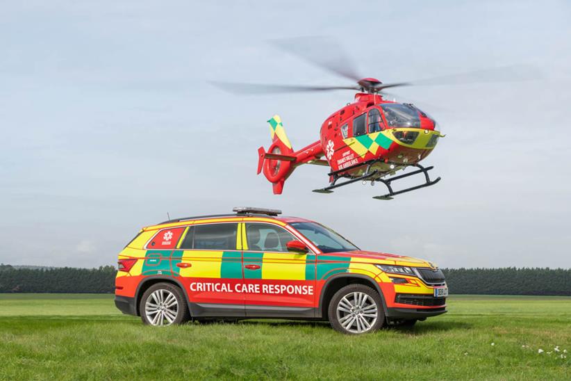 Critical care response car and Air Ambulance helicopter