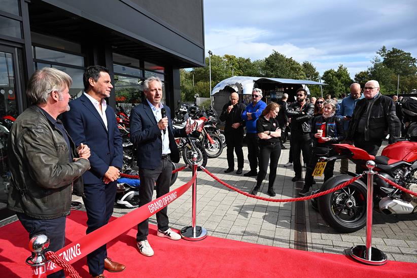 Ducati UK boss, Fabrizio Cazzoli opening the Sunderland store