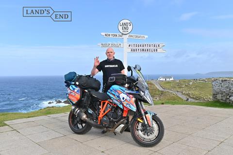 Yorkshire motorcyclist undertakes 5000-mile charity ride to raise money for men's mental health