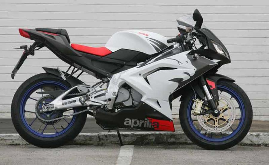 Aprilia RS125 on side stand side-on 