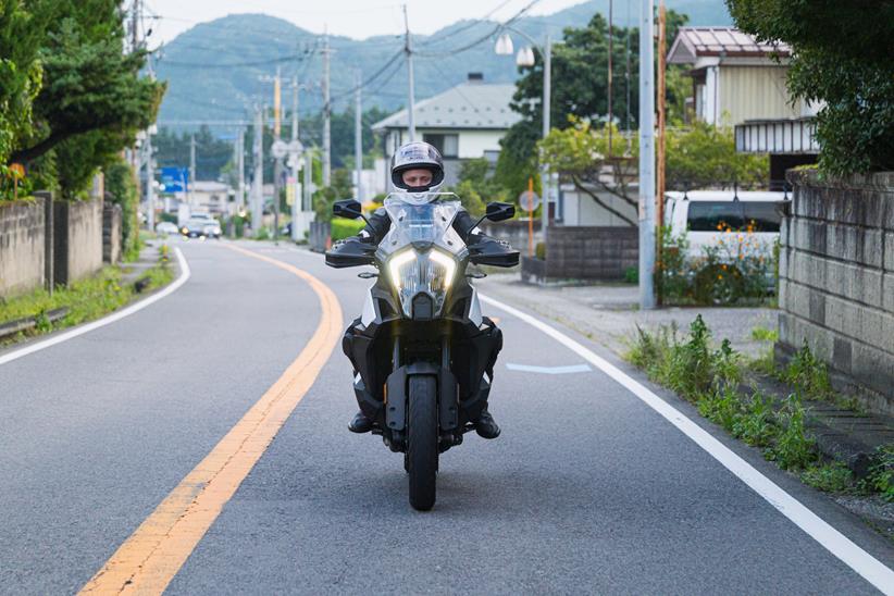 Riding a development KTM Super Adventure model in Japan