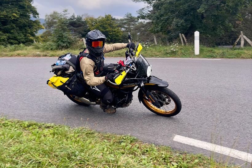 Royal Enfield Himalayan 450 Alpine cornering action