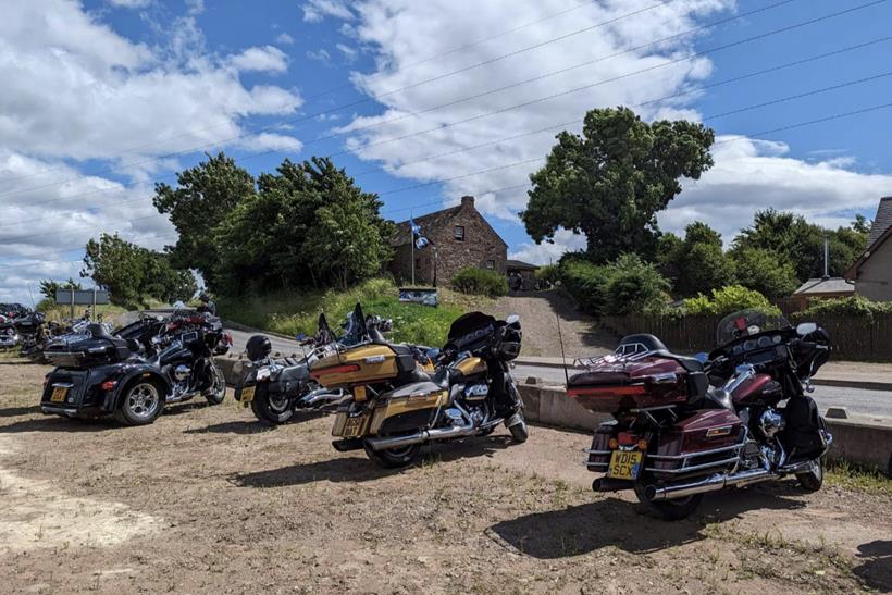 Harley-Davidson motorcycles parked outside the 'Davidson' cottage