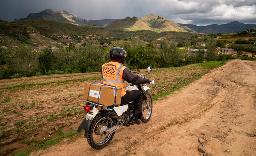 Riders for Health rider in rural Africa