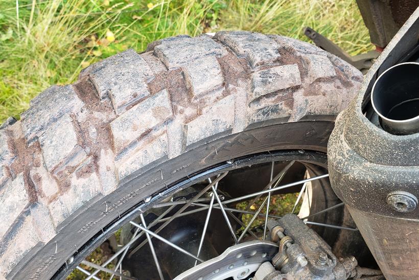 Off-road tyres fitted to the Honda Africa Twin Adventure Sports