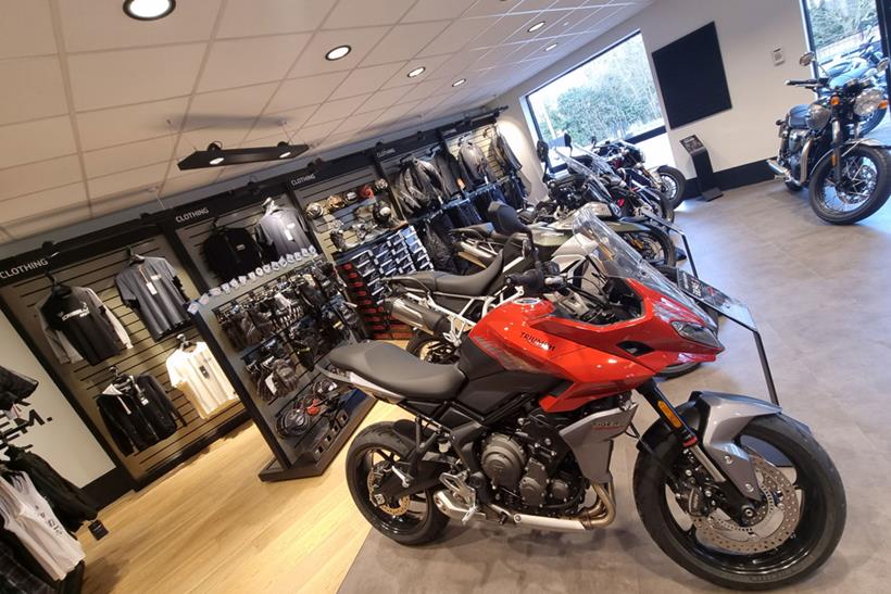 Triumph motorcycle showroom