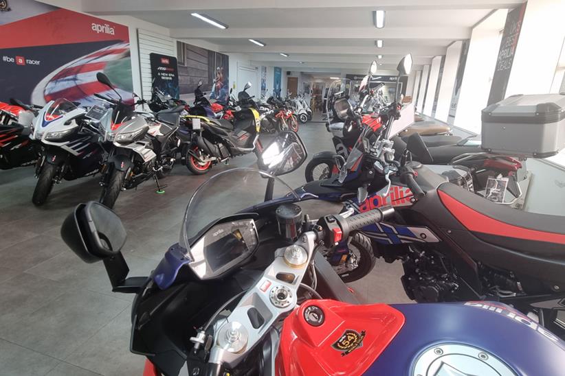 Aprilia motorcycle showroom