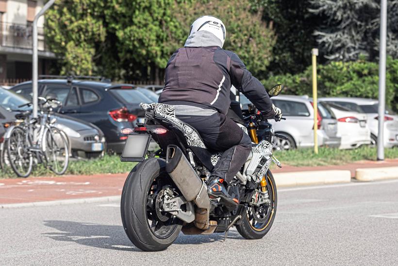 Aprilia Tuono prototype ridden on road