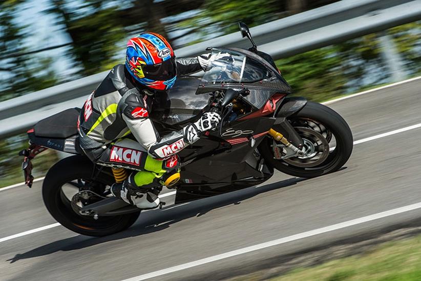 Energica Ego cornering during MCN roadtest