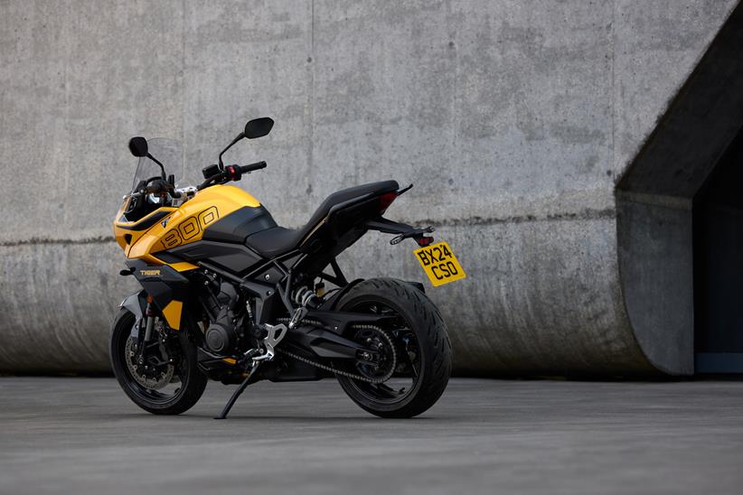 Triumph Tiger Sport 800 parked on its stand