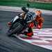 Knee down on the KTM 1390 Super Adventure S Evo