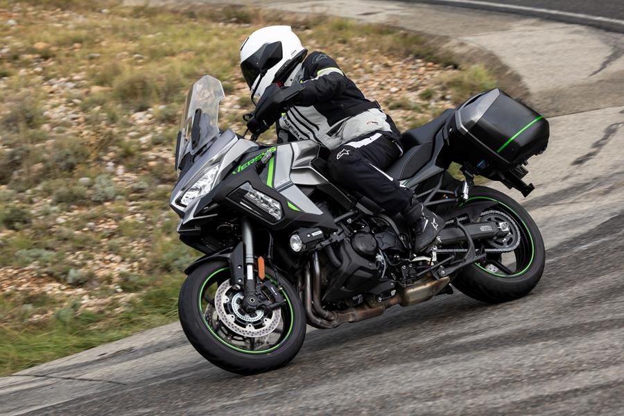 2025-on Kawasaki Versys riding round a corner