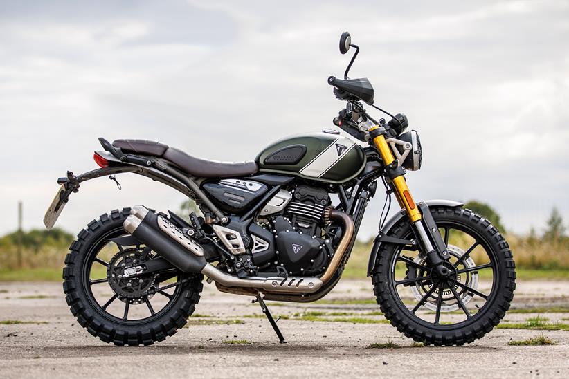 Triumph Scrambler 400 X nobblier tyre swap pays off