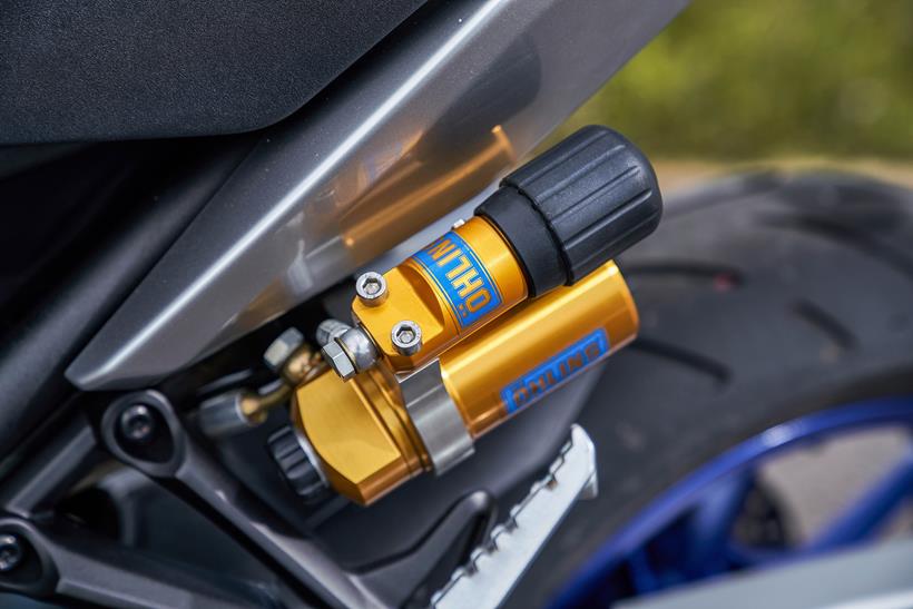 Öhlins rear shock on a Yamaha MT-09 SP