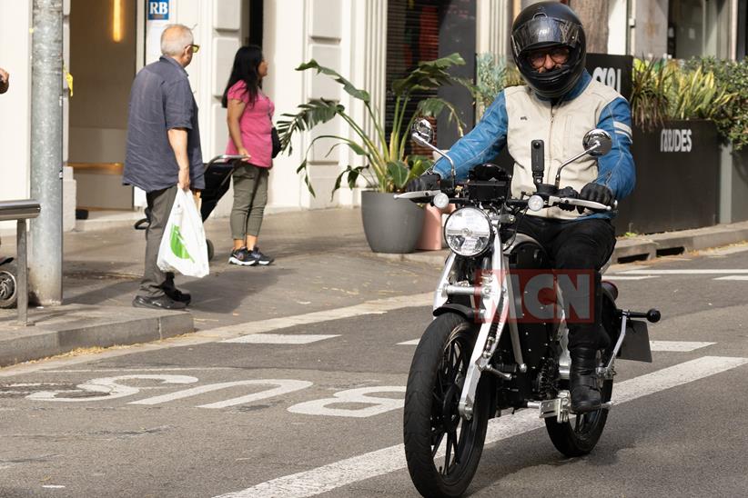 Royal Enfield electric bike concept seen riding in town