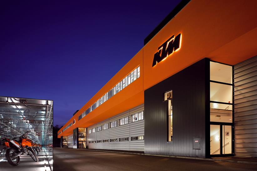 KTM factory at night