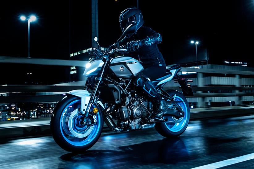 2025 Yamaha MT-07 left side on the road