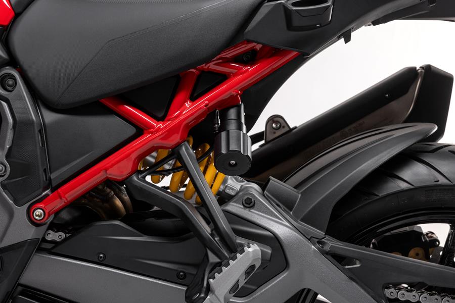 2025-on Ducati Multistrada V4S detailed shot of rear shock