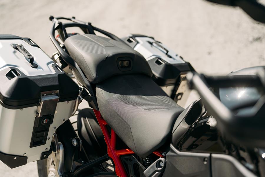 2025-on Ducati Multistrada V4S detailed shot of rear subframe and seats