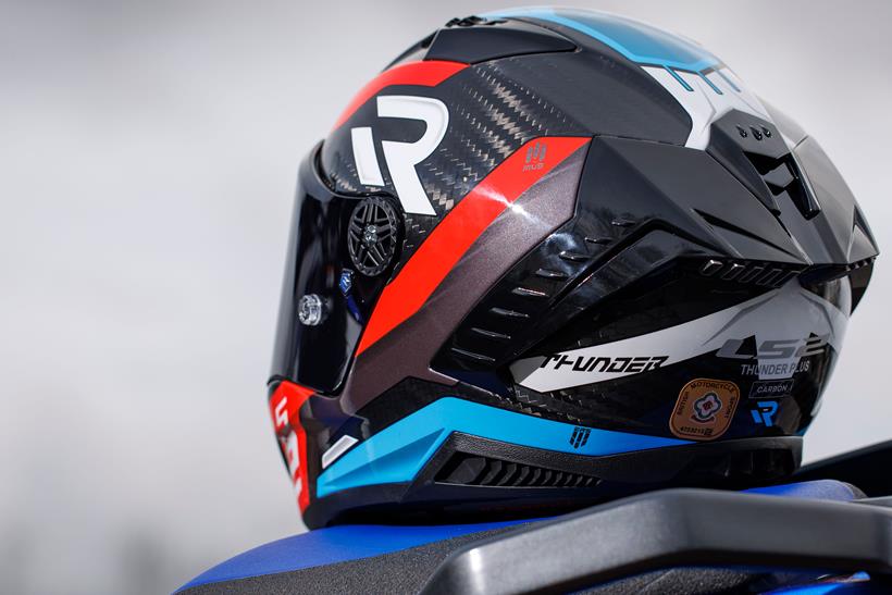 LS2 Thunder Carbon helmet from the rear