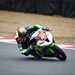 Riding with the champion's gold helmet in the National Superstock Championship in 2014