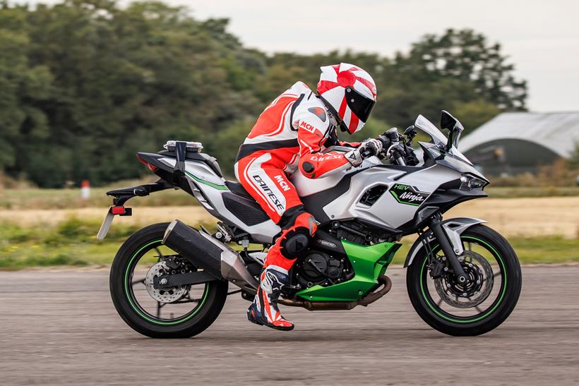 Kawasaki Ninja 7 Hybrid on a runway