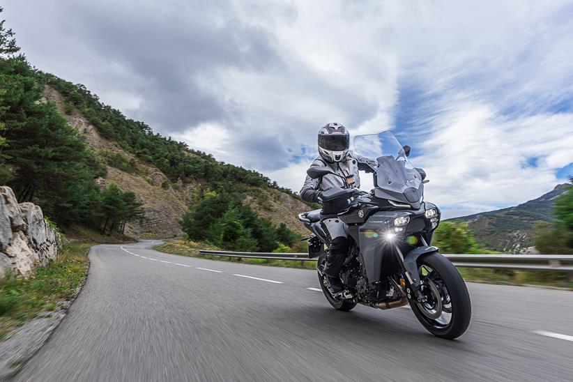 Yamaha Tracer 9 riding on a mountain road