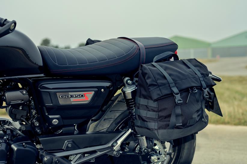 Honda GB350S logo and side luggage