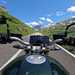 BMW R12 nineT on board riding shot in the Alps