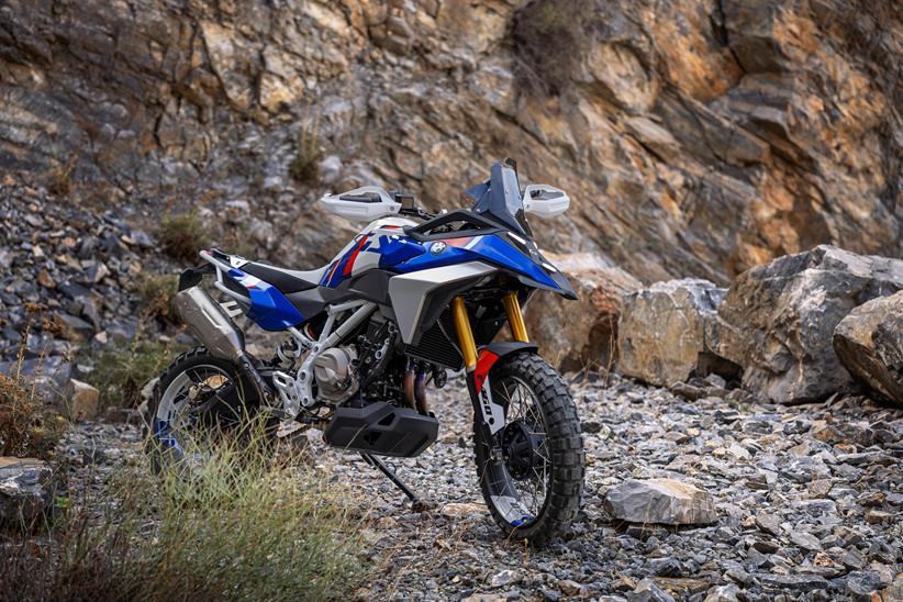 BMW F450GS concept parked on its side stand