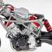 Honda V3 engine in rolling chassis near side close up