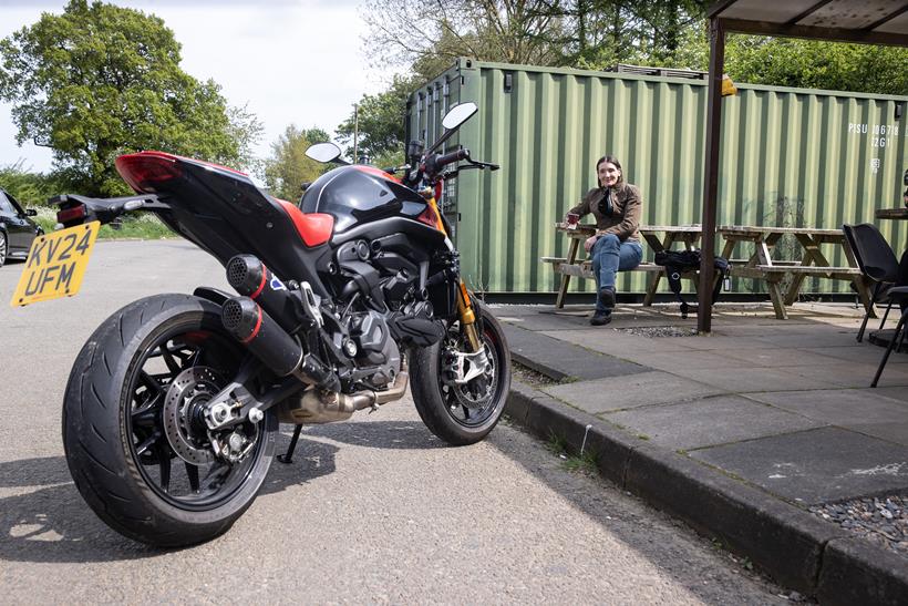 Ducati Monster SP at coffee stop