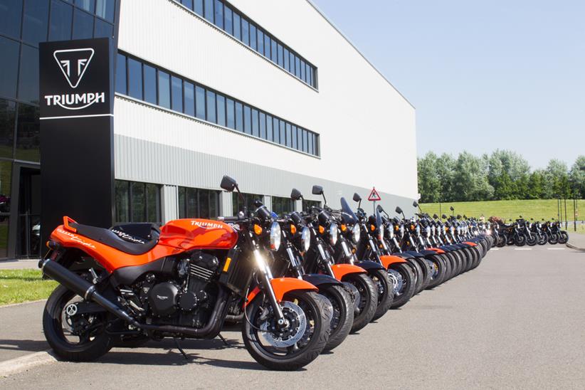 Triumph Speed Triples at Triumph's Hinckley Building