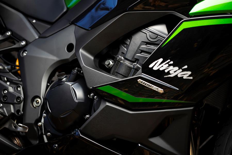 2025-on Kawasaki Ninja 1100SX SE side shot of engine