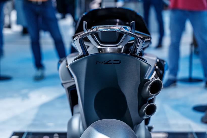 Rear of CFMoto V4 sports bike concept