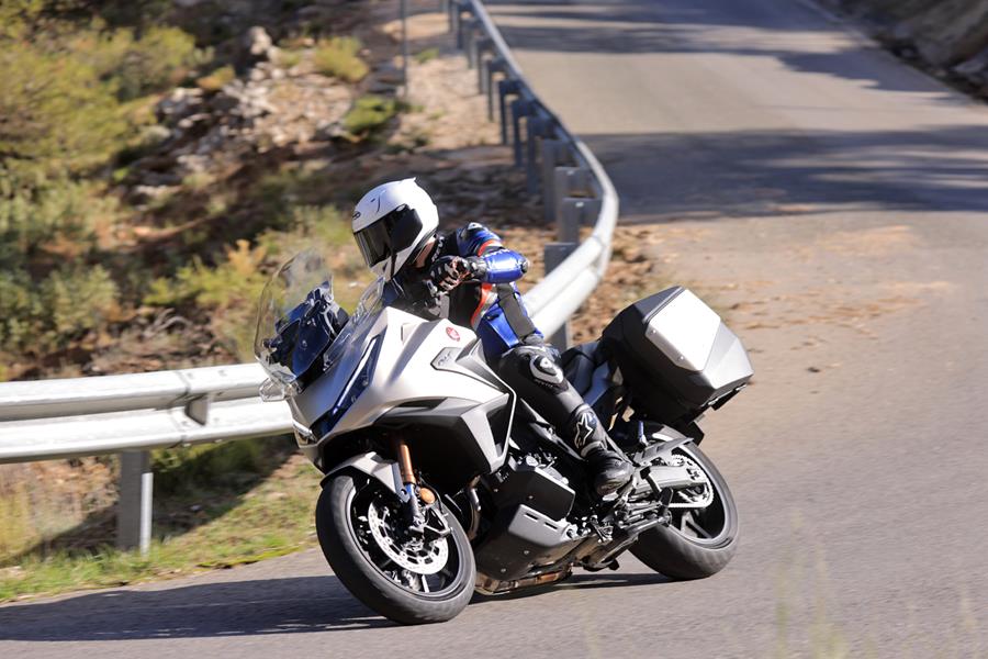 2025-on Honda NT1100 leaning into a corner