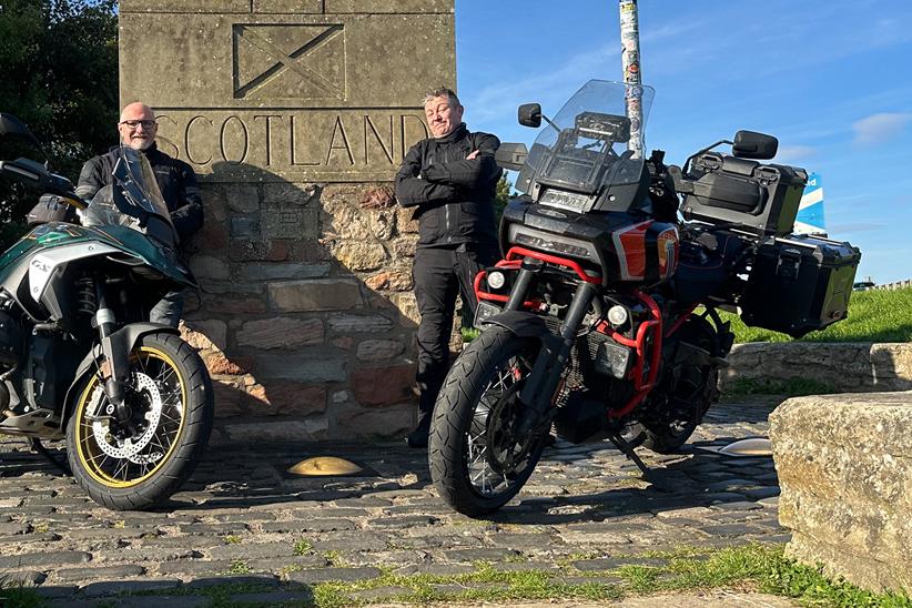 Harley-Davidson CVO Pan America at the Scottish border