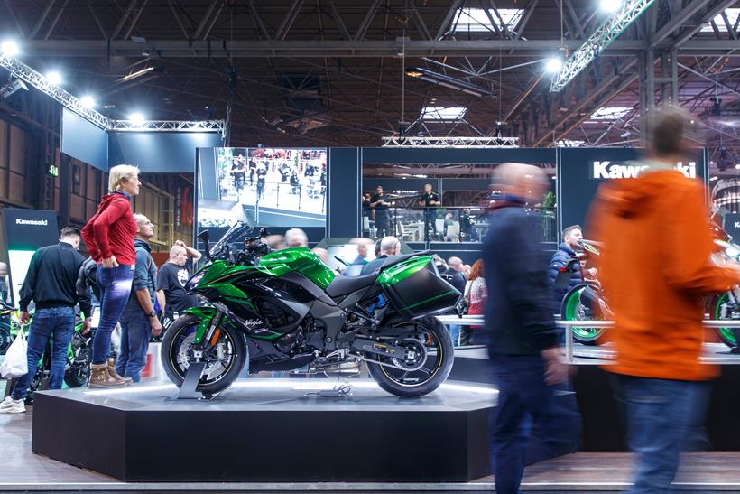 Kawasaki motorcycles on display at Motorcycle Live