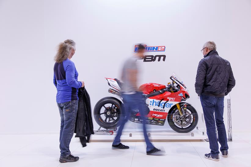 Ducati BSB race bike on display at Motorcycle Live